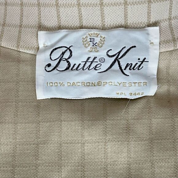 Vintage 70’s Cream Ivory Polyester Sleeveless Cardigan Vest Sz XL - Picture 5 of 6